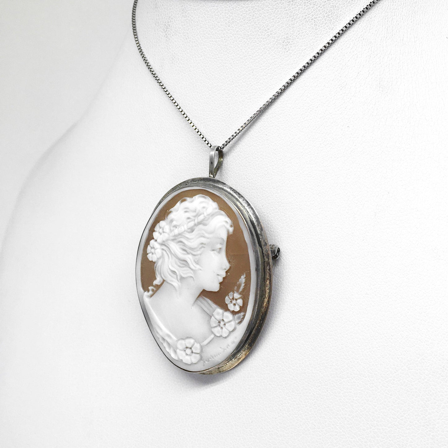 Pendente Spilla Cammeo Profilo Donna