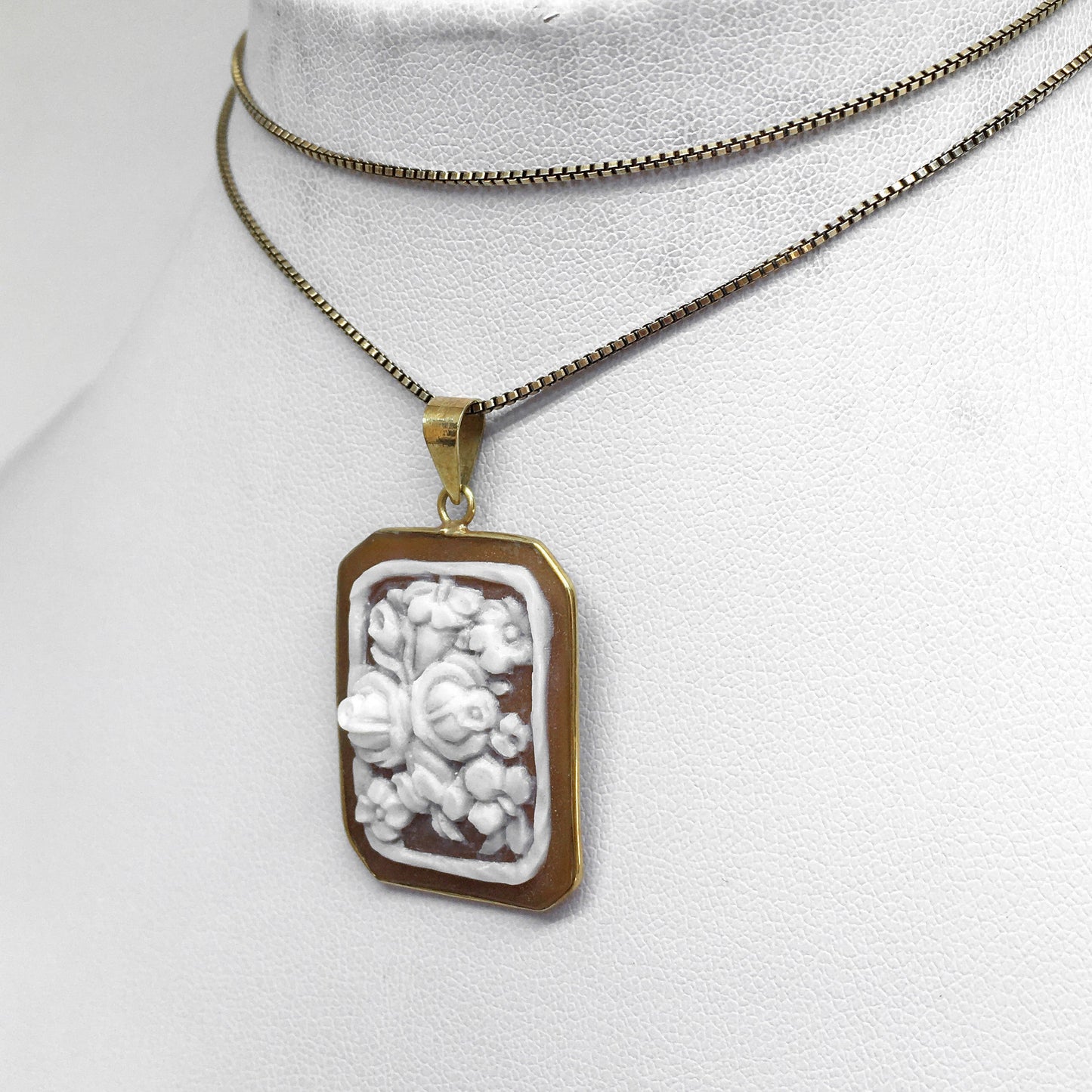 Pendente- Cammeo -Artistico -Bouquet -di -Fiori