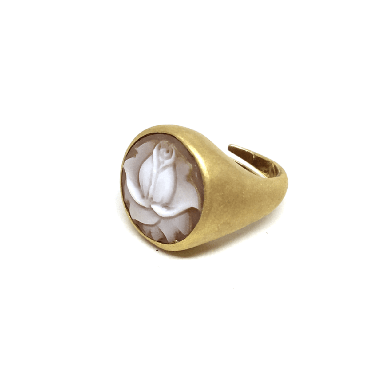Very Mary Italian Cameo Ring Flower Cameo