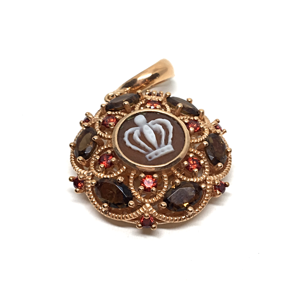 Pendente Cameo Italiano Sissi Cammeo Corona Rich text editor