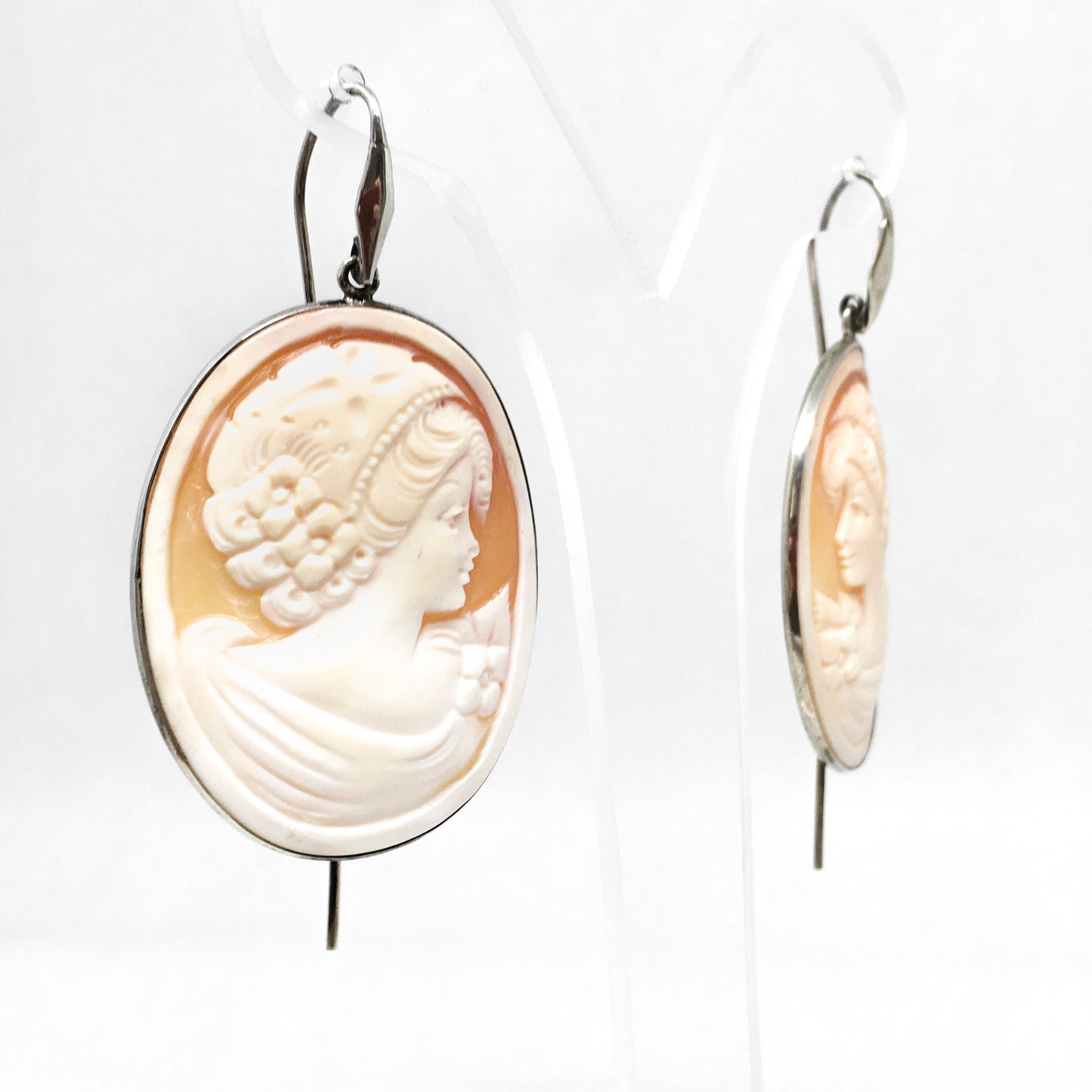 Cameo Earrings Profile Woman