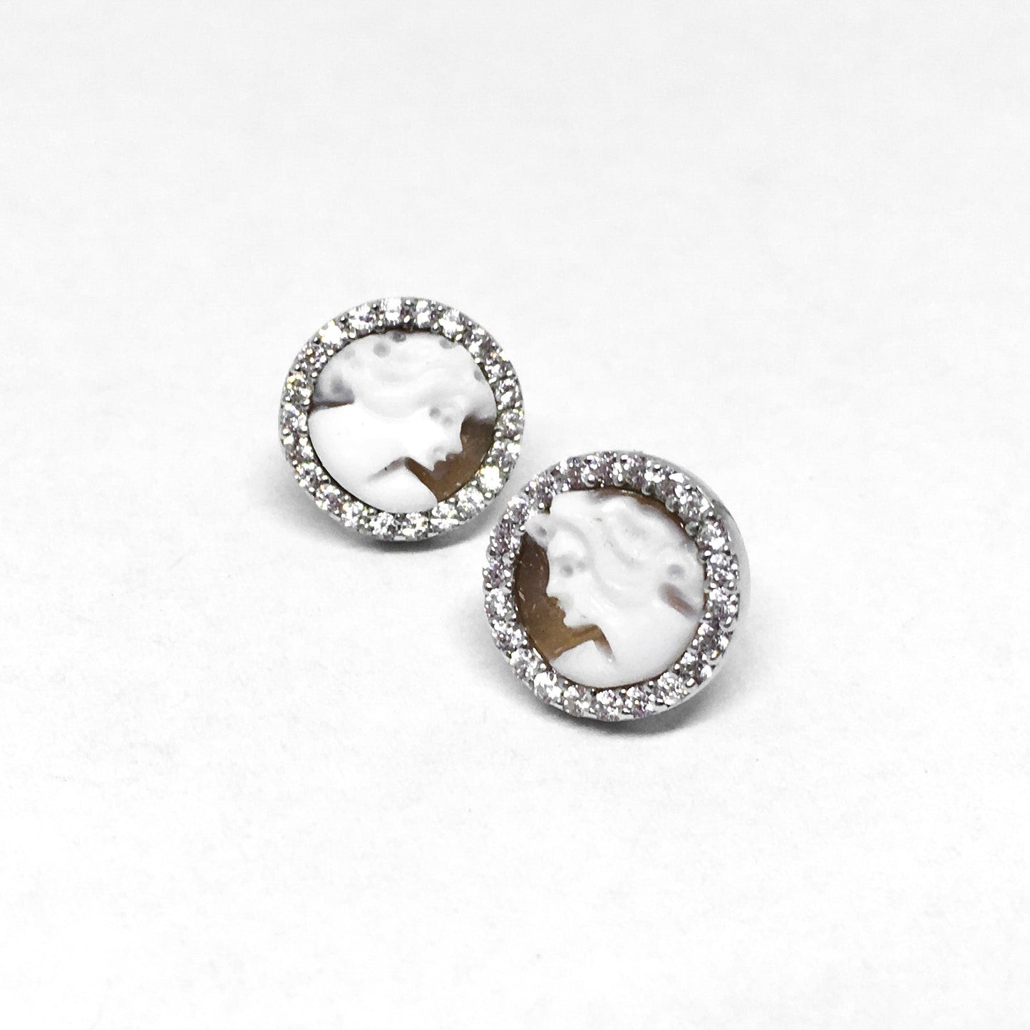 Orecchini Cameo Italiano Cammeo e Zirconi