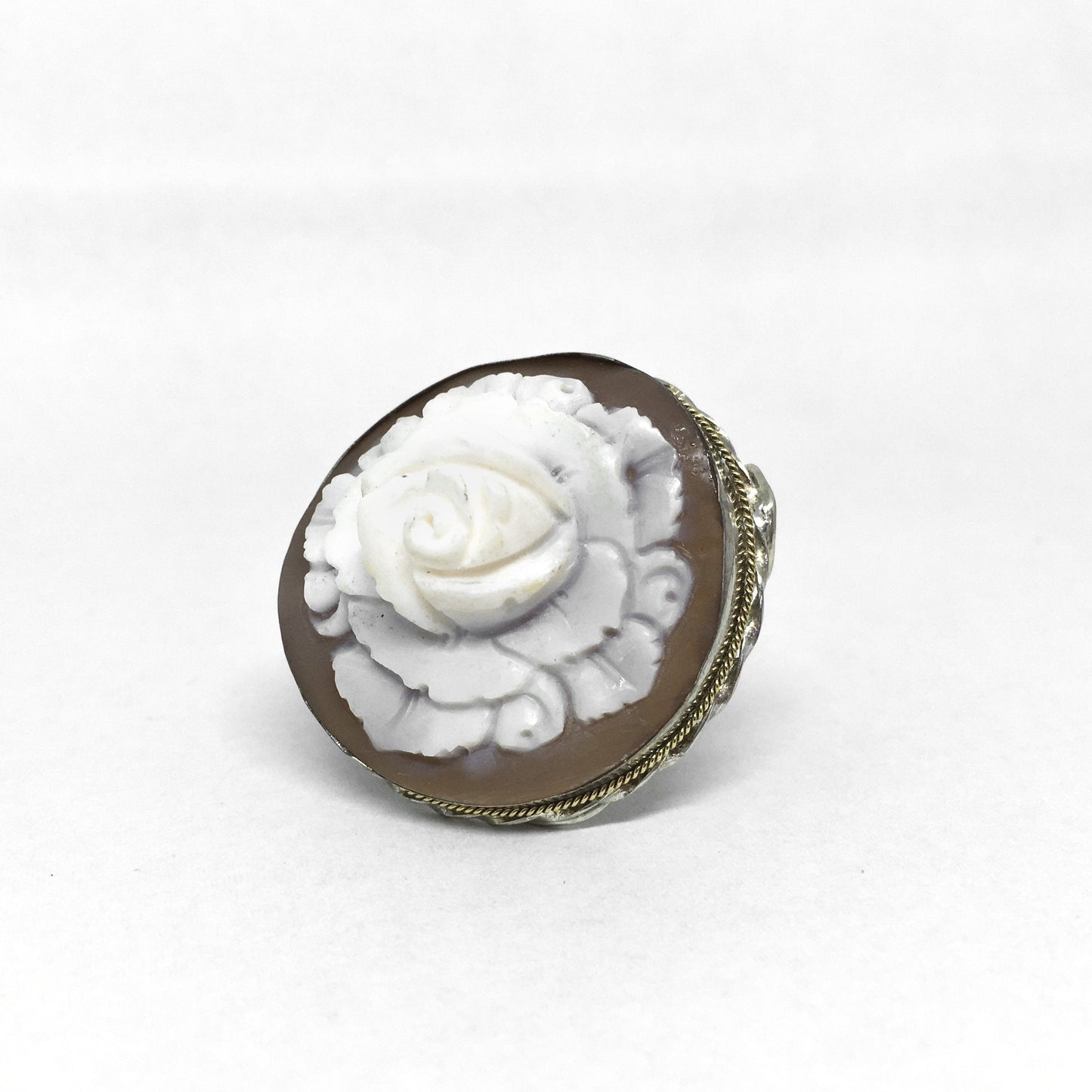 Anello Cammeo Rosa in Rilievo