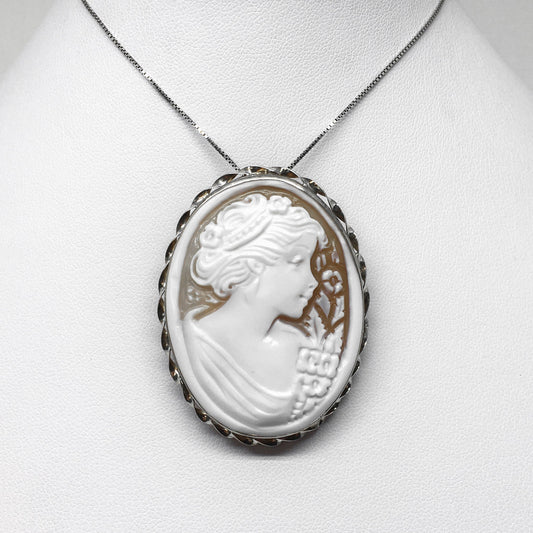 Pendente Spilla Cammeo Profilo Donna