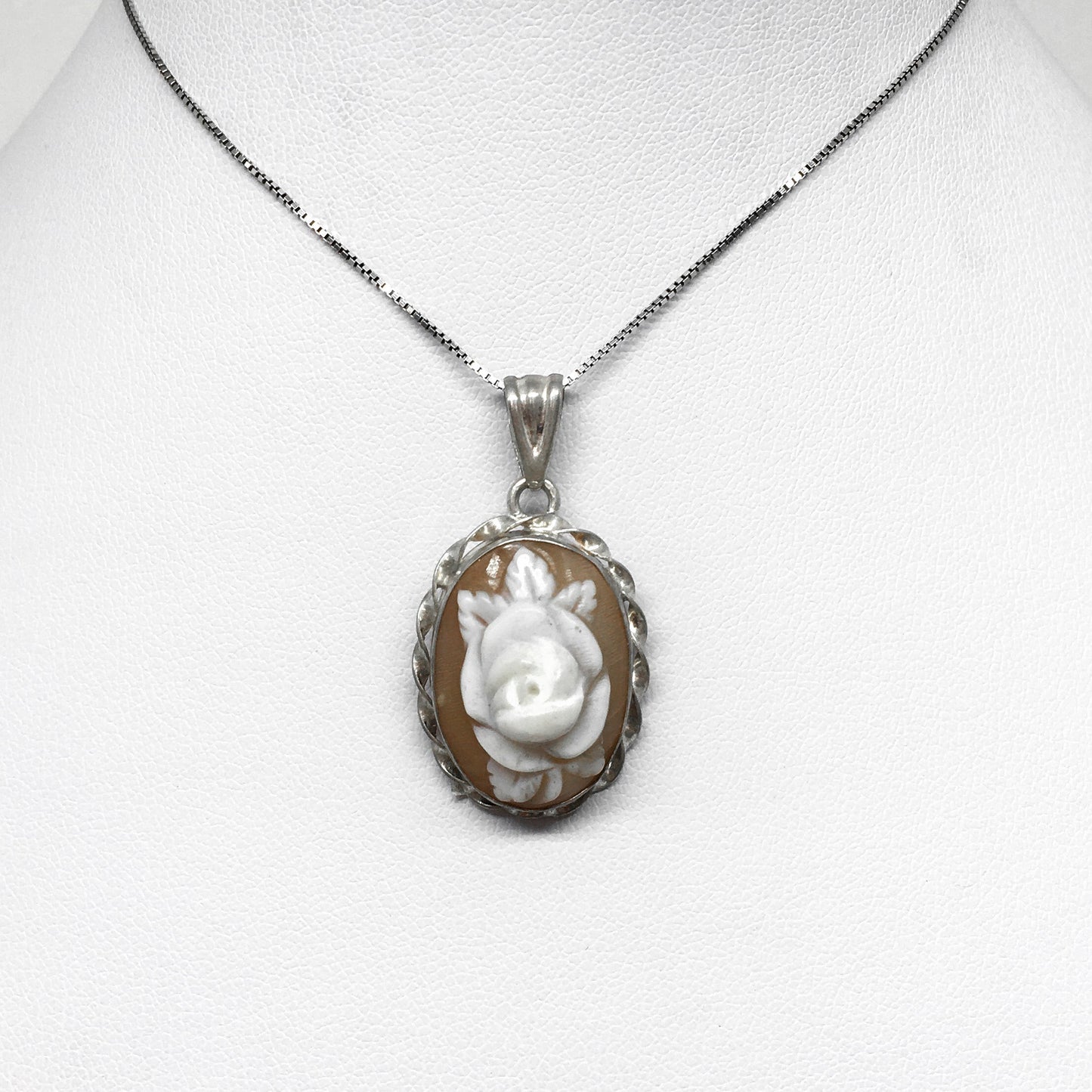 Embossed Pink Cameo Pendant