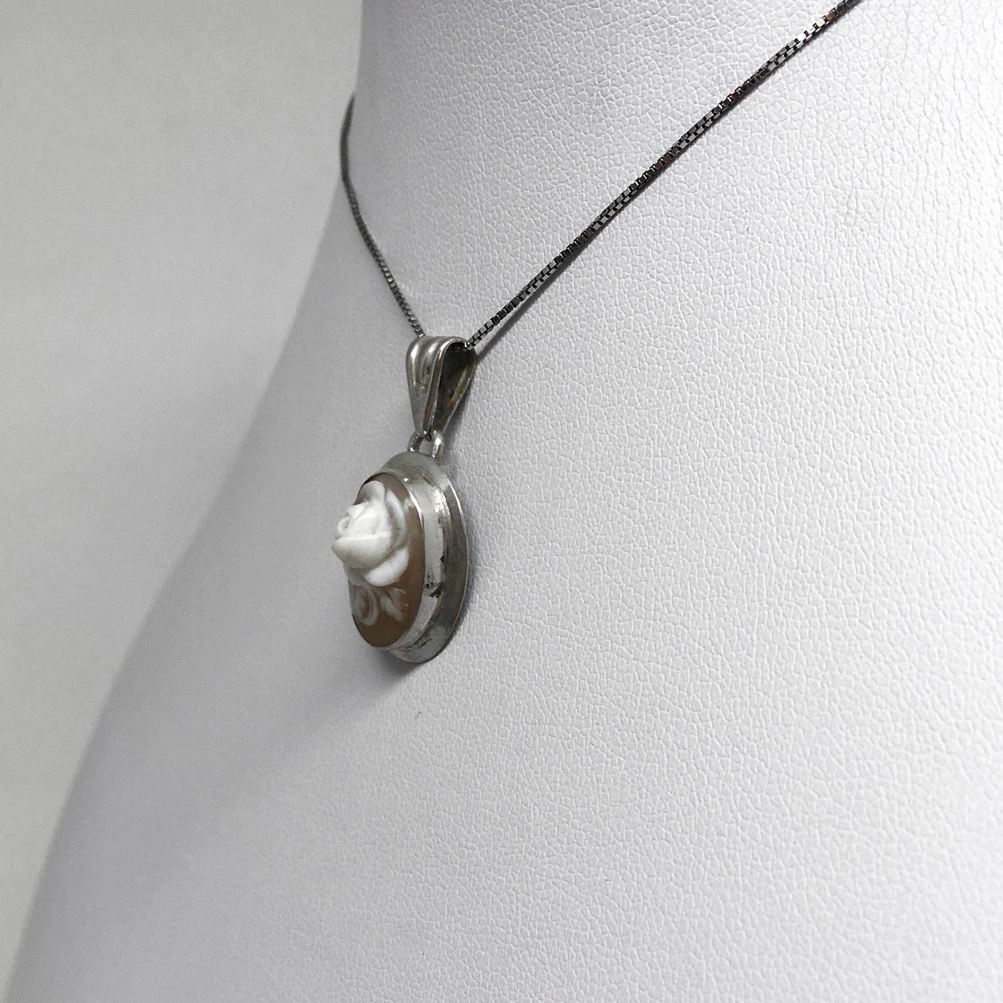 Embossed Pink Cameo Pendant