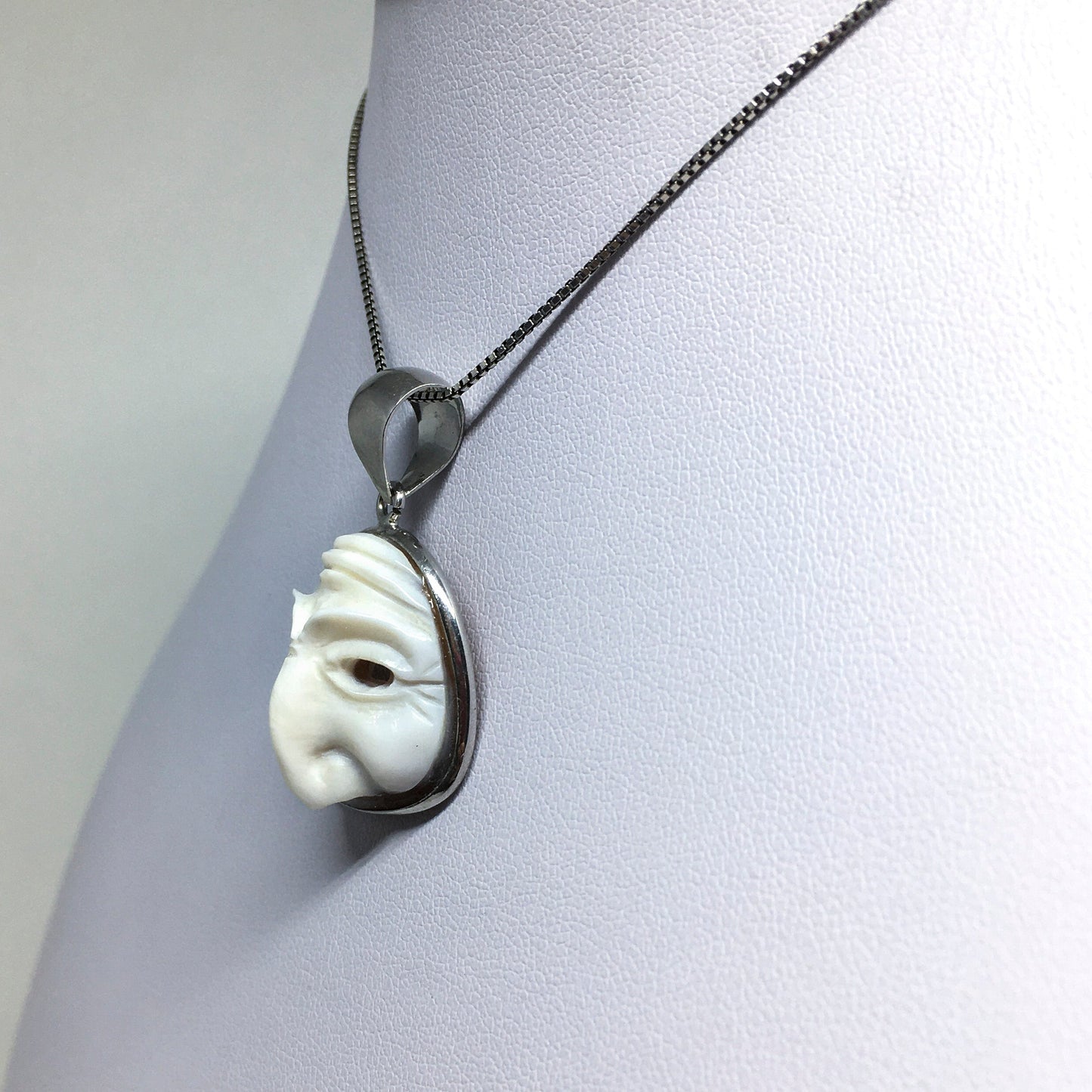 Pulcinella Mask Cameo Pendant