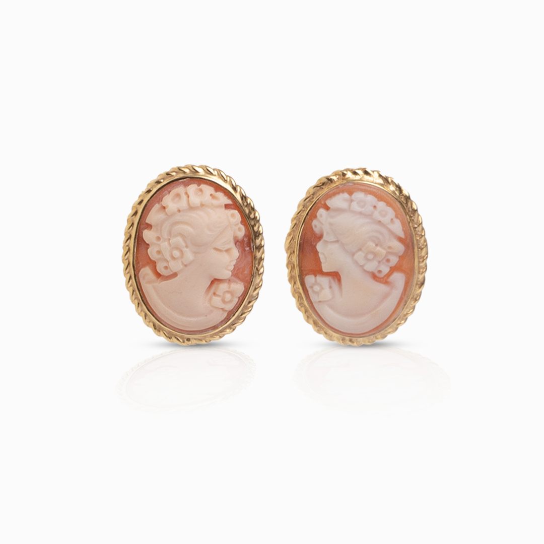 Cameo Earrings Profile Woman