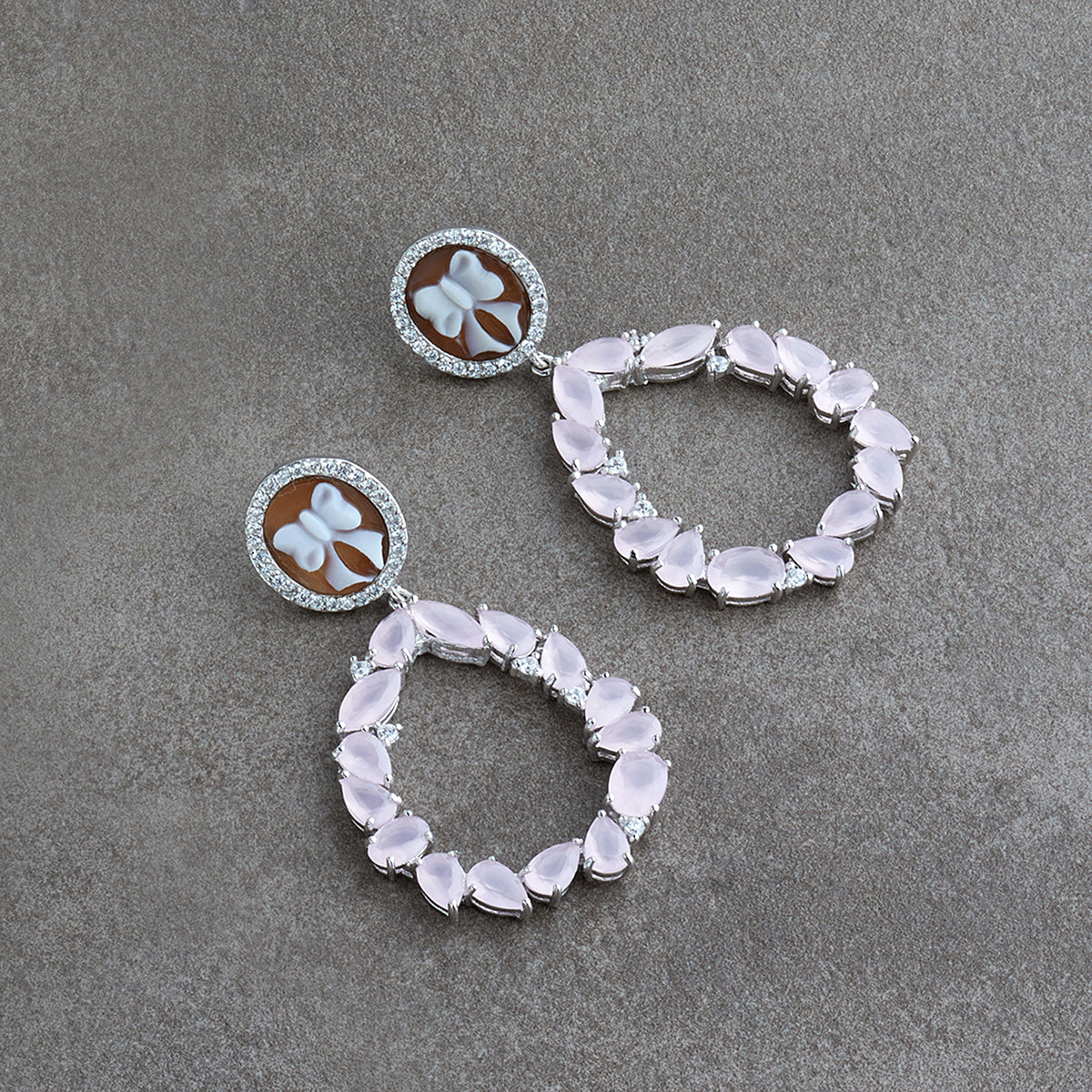 Italian Cameo Earrings Cameo Lights Bow