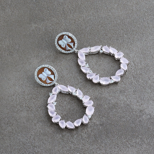 Italian Cameo Earrings Cameo Lights Bow