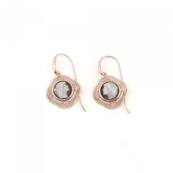 Cameo Earrings Italian Florence Cameo Profile Woman – Il Piccolo