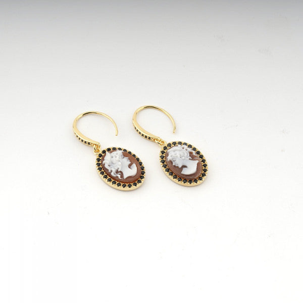 Italian Sunrise Cameo Earrings Cameo Profile Woman – Il Piccolo