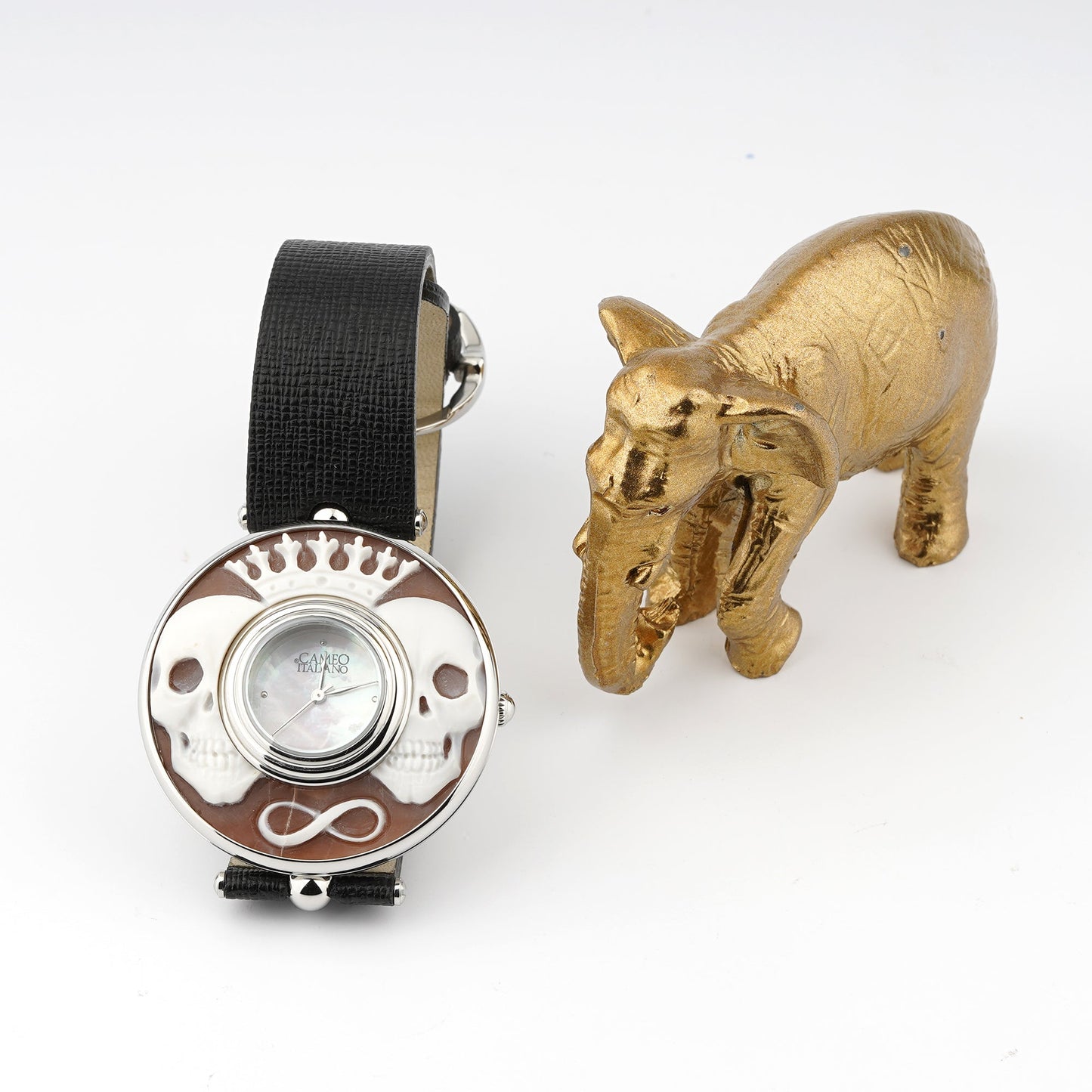 Italian Cameo Watch Partenope Cameo Skull