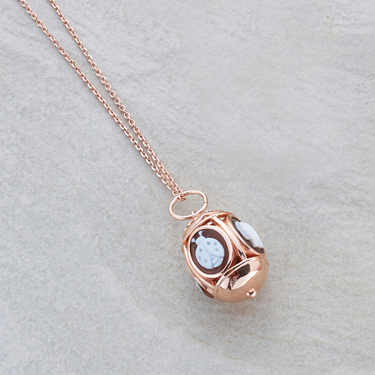 Pendente Cameo Italiano Fortuna con Coccinella