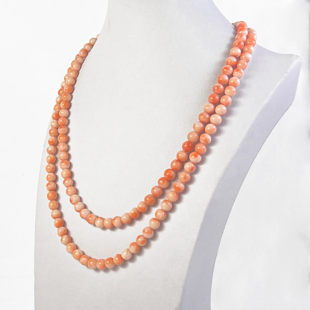 il-piccolo-museo-del-cammeo-Collana-a- Doppio- Filo -di -Corallo- Rosa