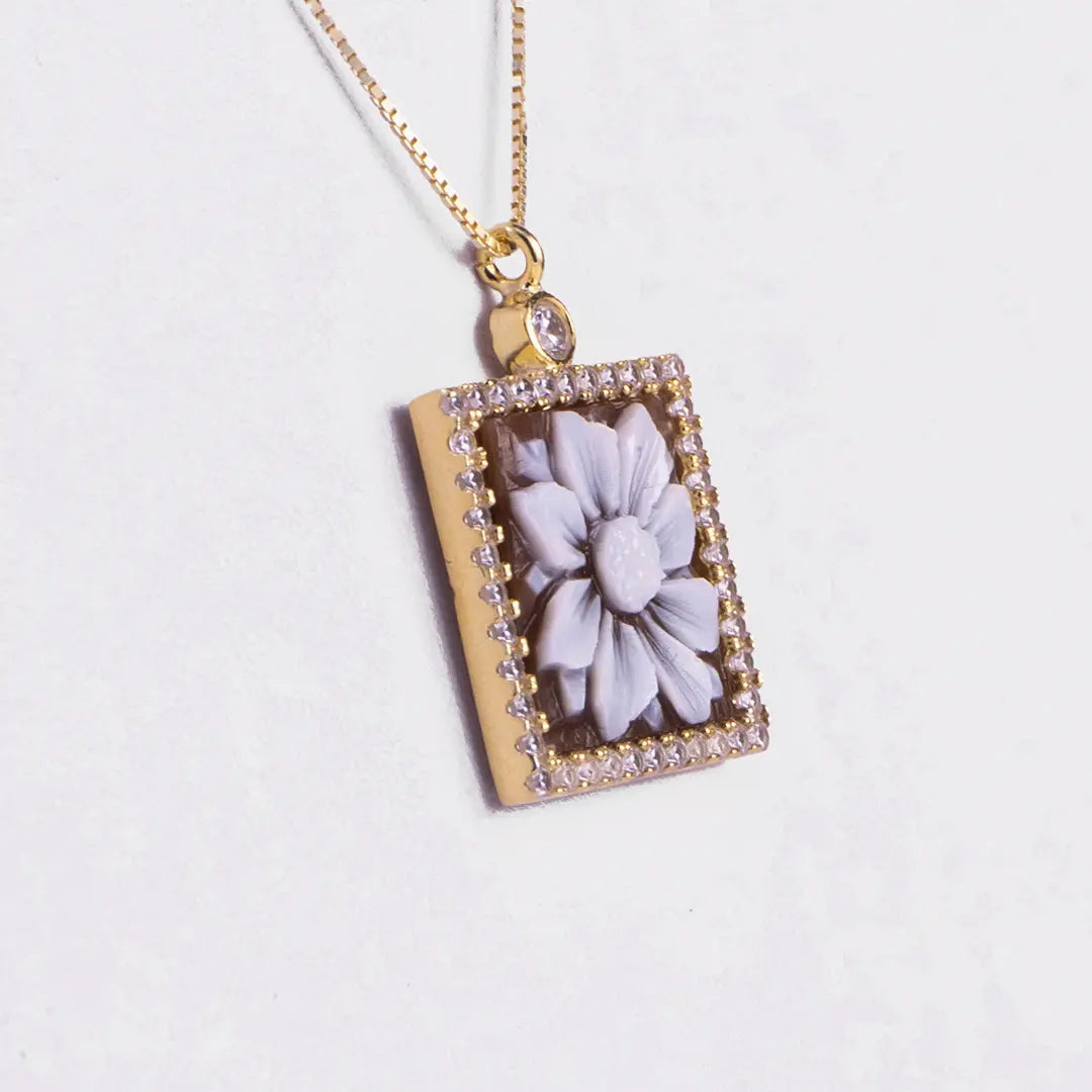 Flower Cameo Pendant