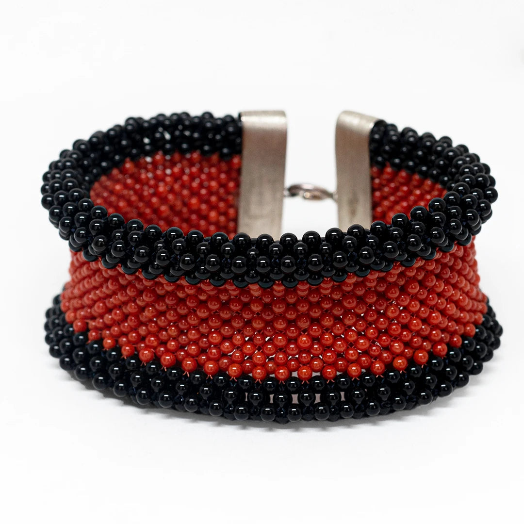 il-piccolo_museo_del_cammeo-Bracciale-Tessito-Corallo-Rosso-e-Onice