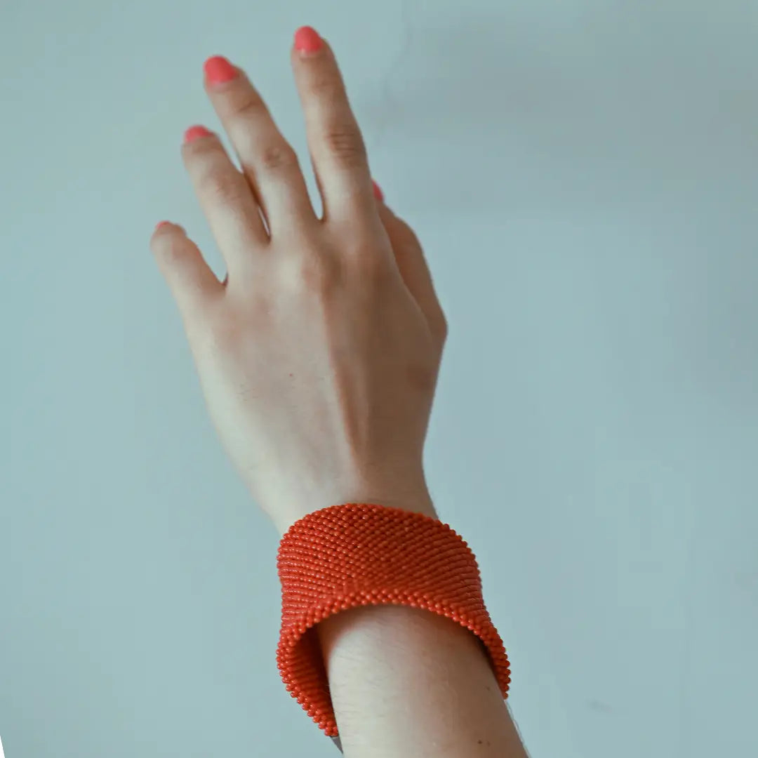 Red Coral Woven Bracelet
