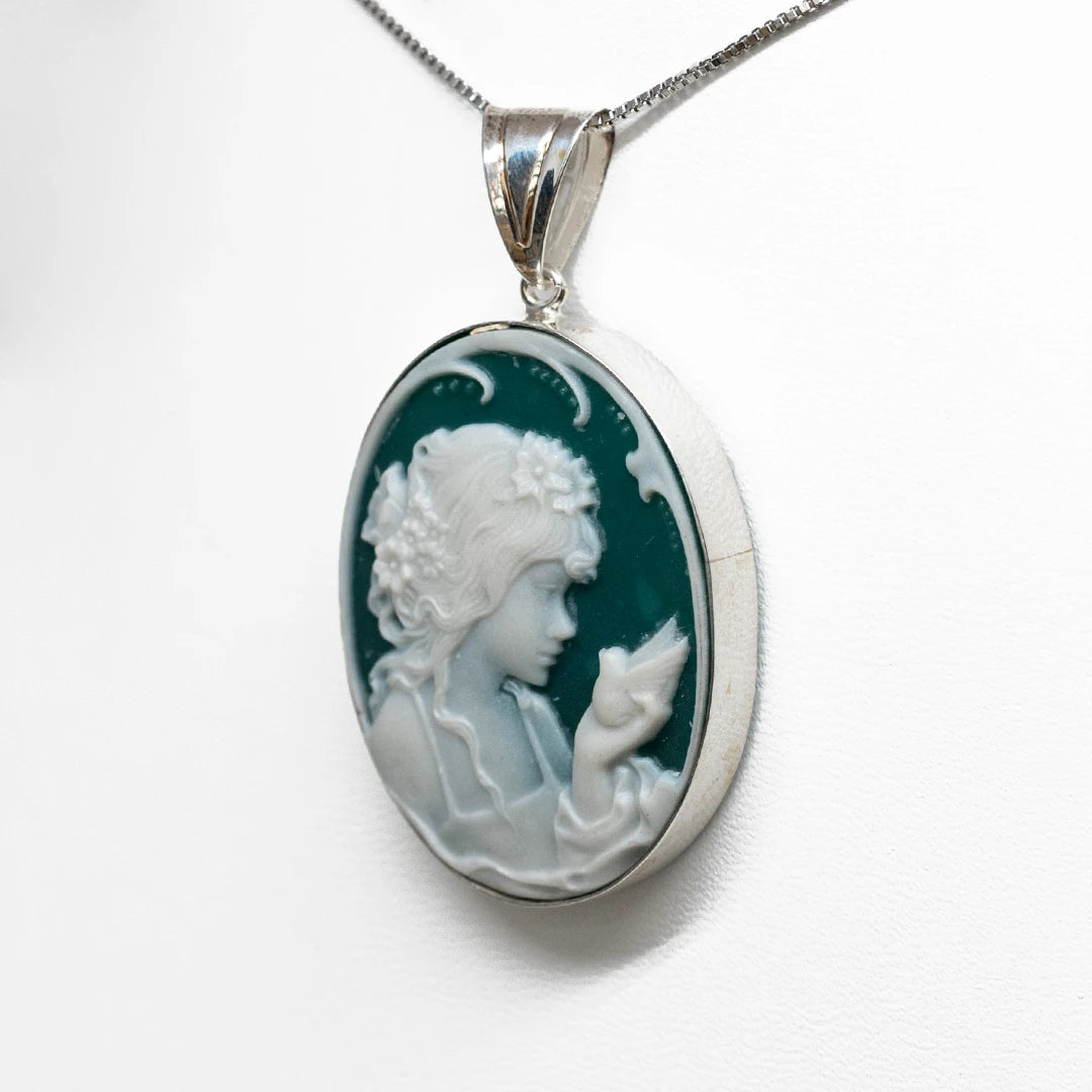 Cameo Pendant on Agate Woman Profile