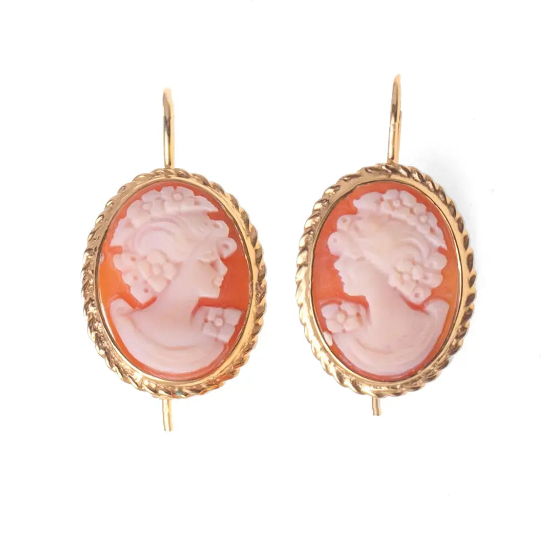 Cameo Earrings Profile Woman
