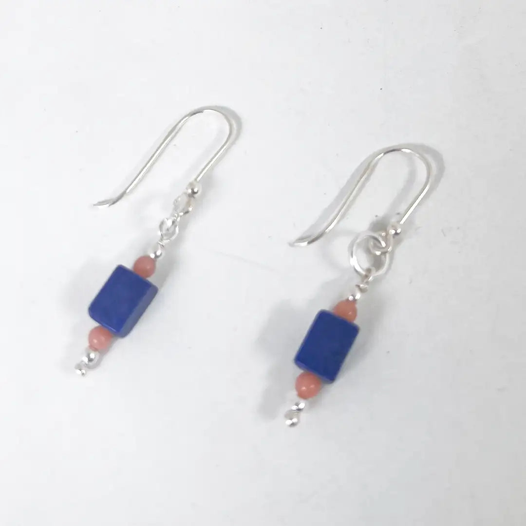 Fantasy Silver Earrings with Natural Agate Stones
