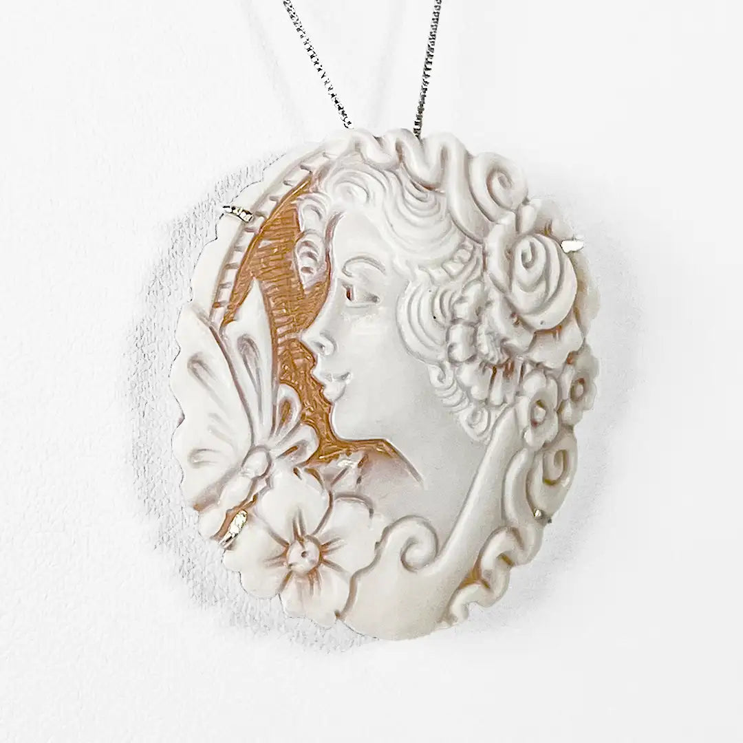 Cameo Pendant Brooch Profile Woman