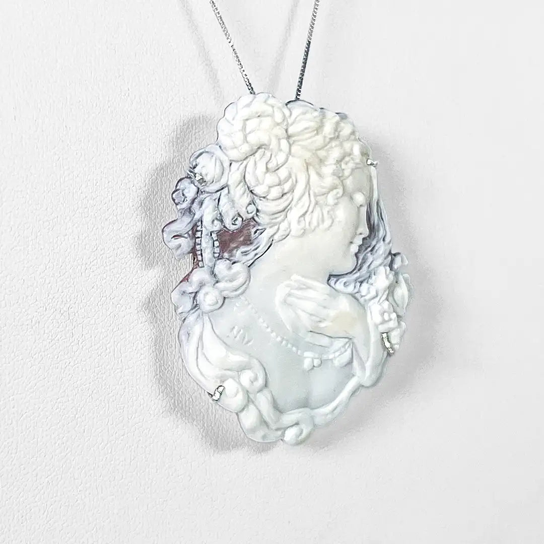 Artistic Cameo Pendant Brooch Profile Woman