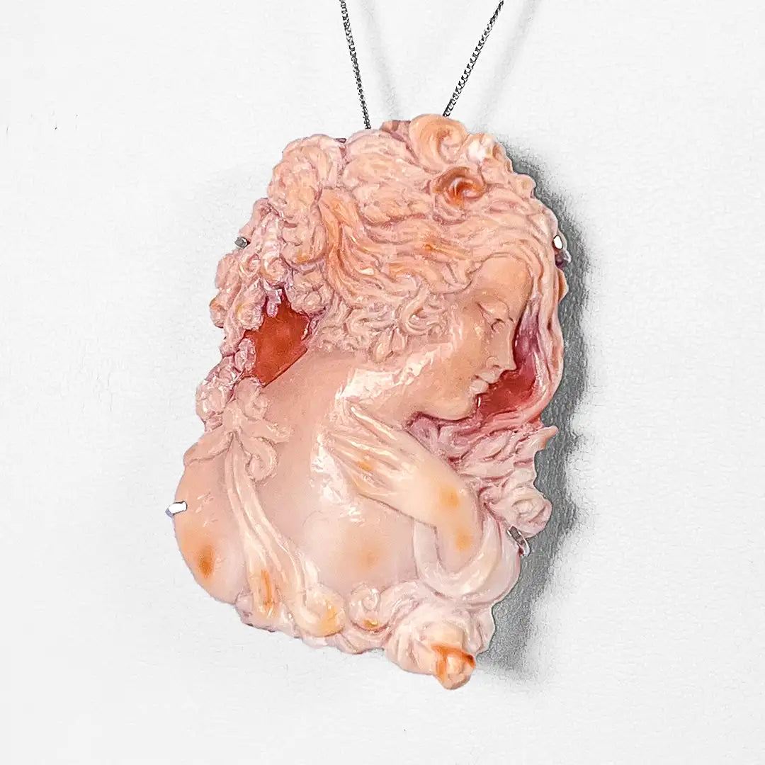 Artistic Cameo Pendant Brooch Woman Profile