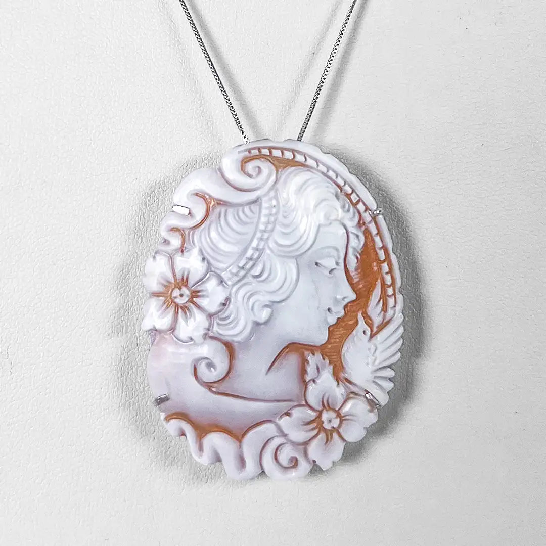 Pendant Brooch Cameo Profile Woman