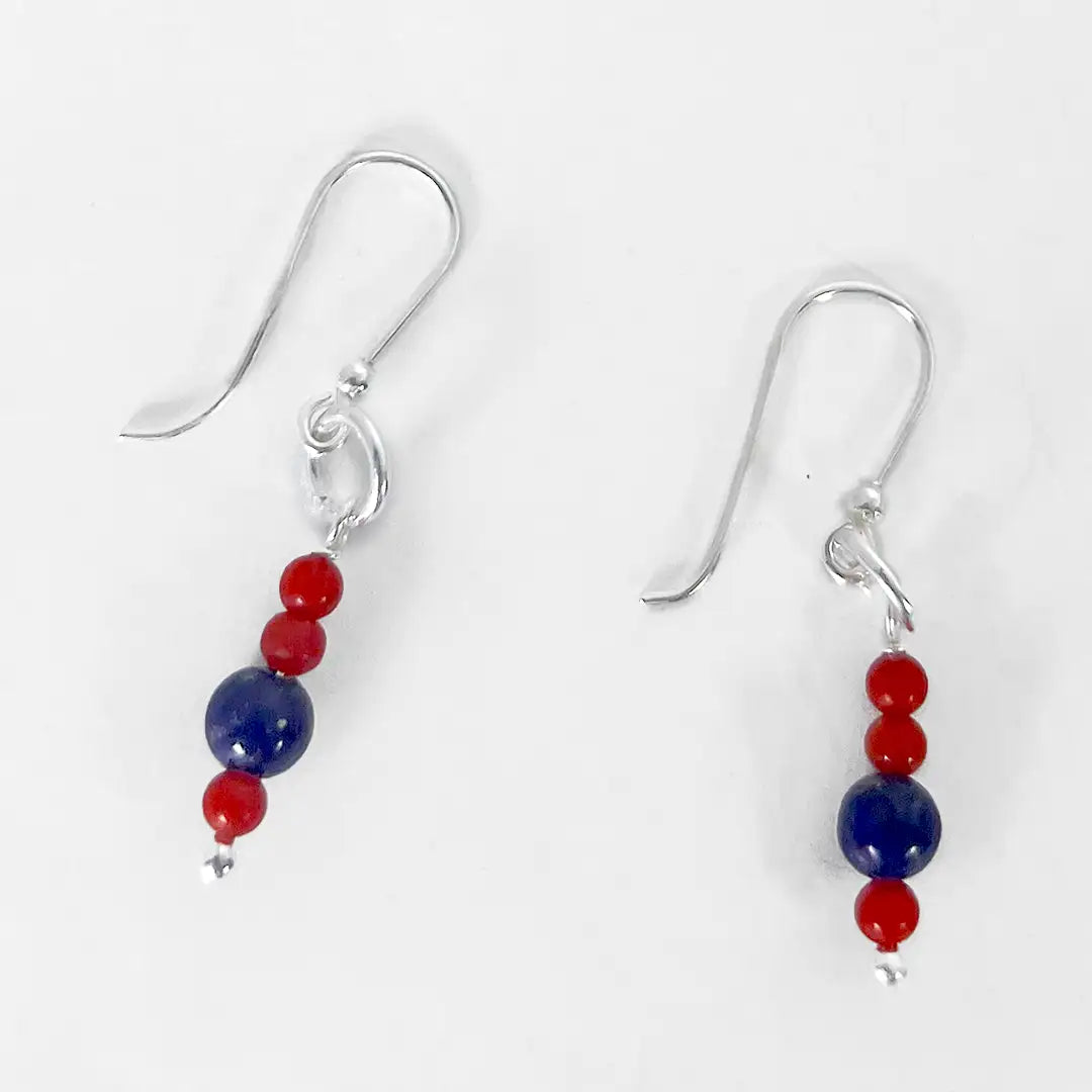 Fantasy Silver Earrings with Natural Stones