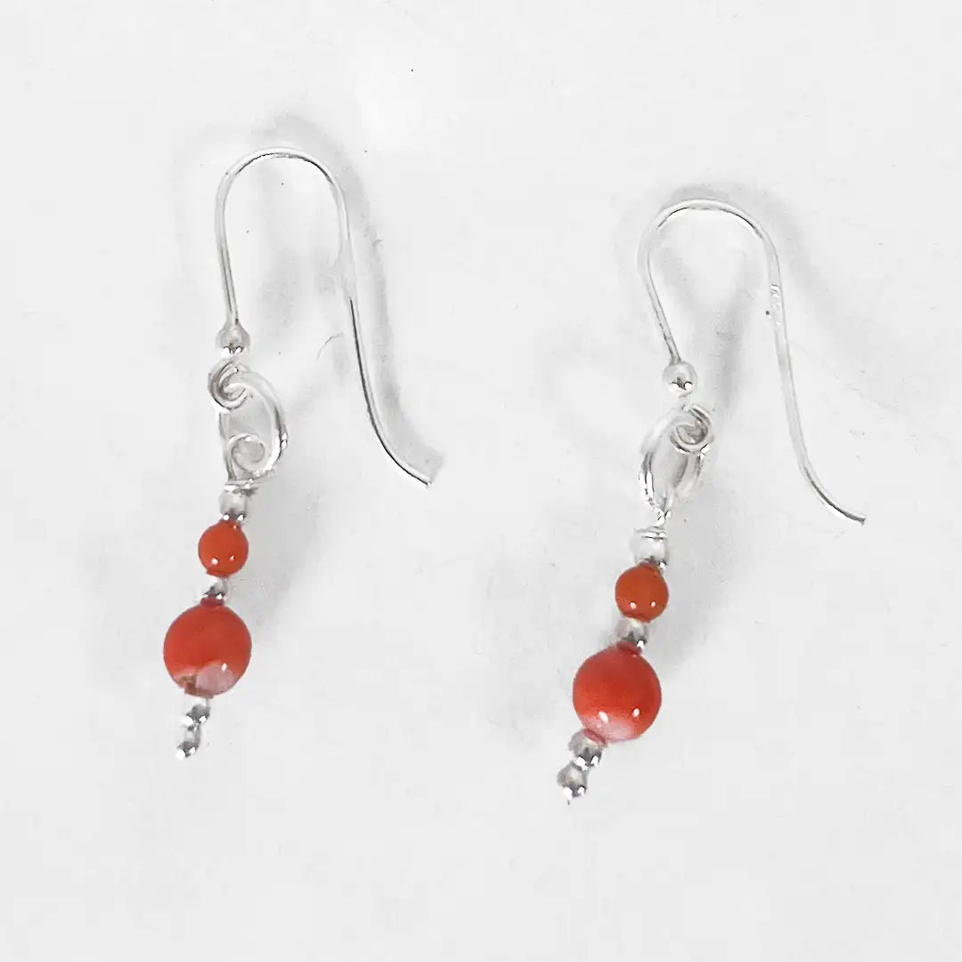 Fantasy Silver Earrings with Precious Stones