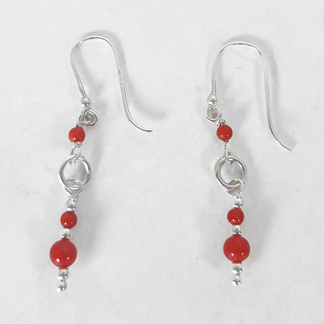 Silver Earrings with Precious Stones
