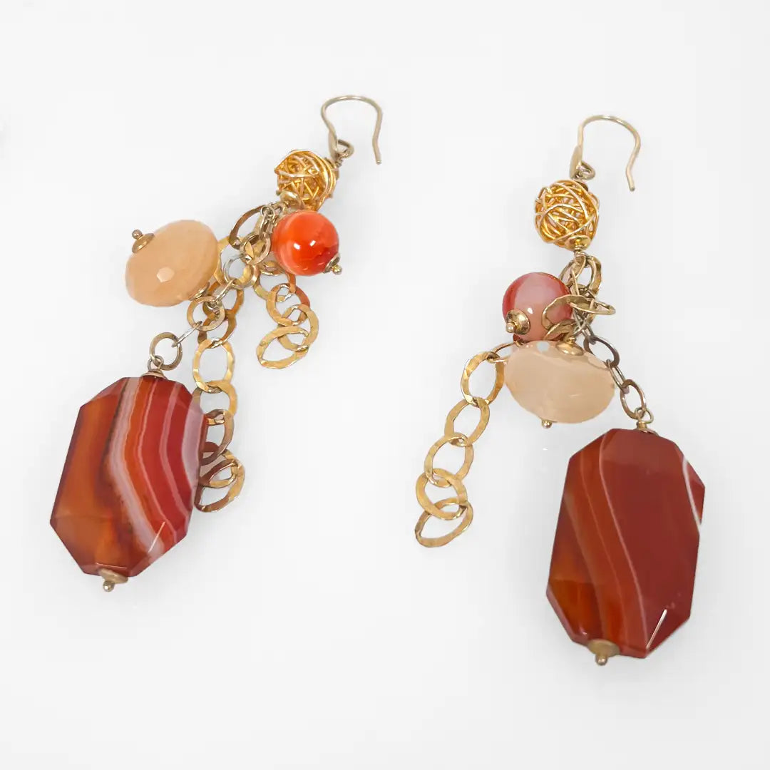 Fantasy Silver Earrings with Stones