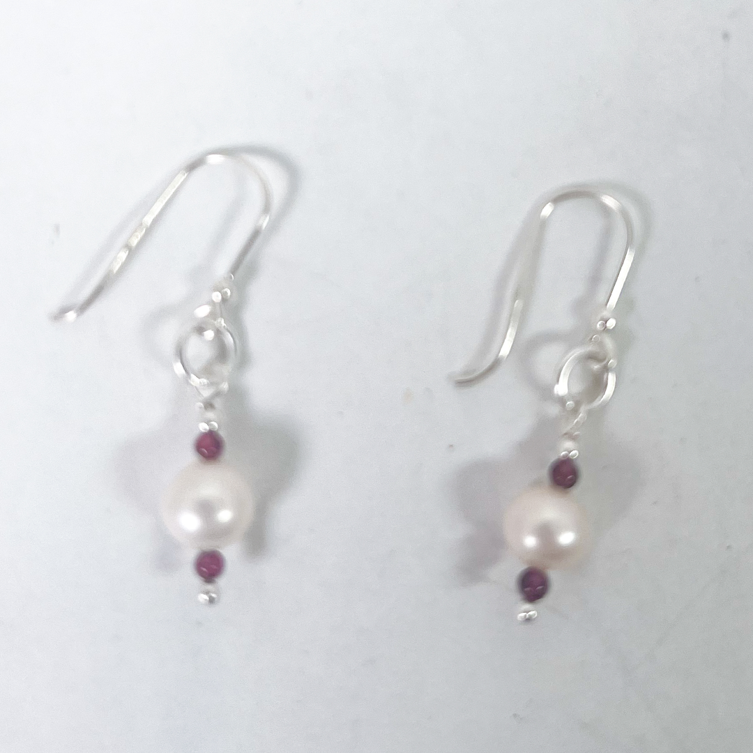 Orecchini in Argento con Perle e Pietre Preziose