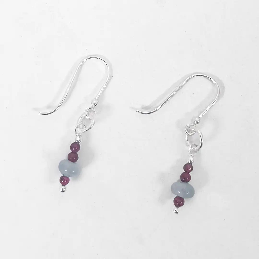 Fantasy Silver Earrings with Precious Stones