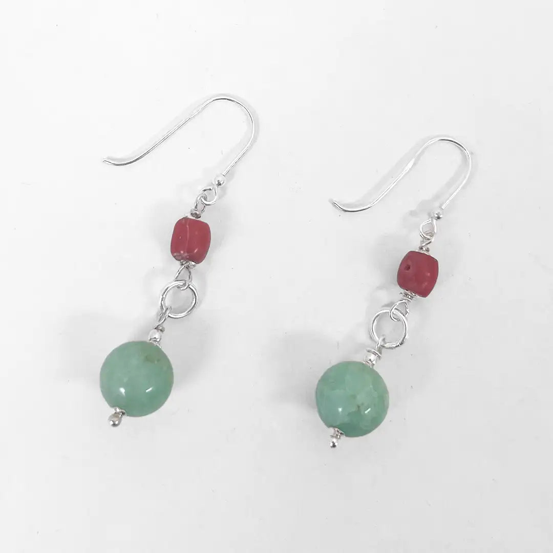 Fantasy Silver Earrings with Precious Stones