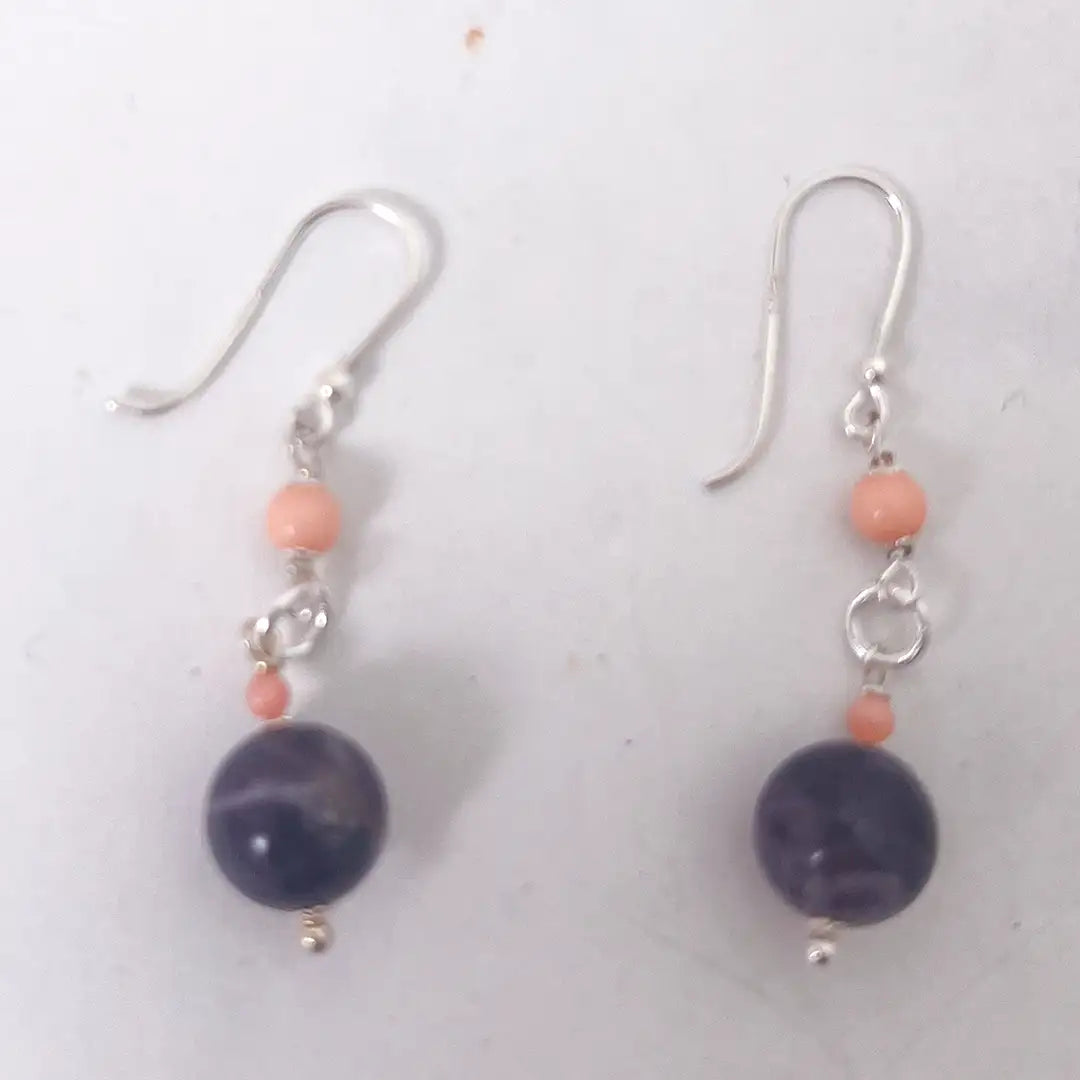 Fantasy Earring in Silver with Precious Stones