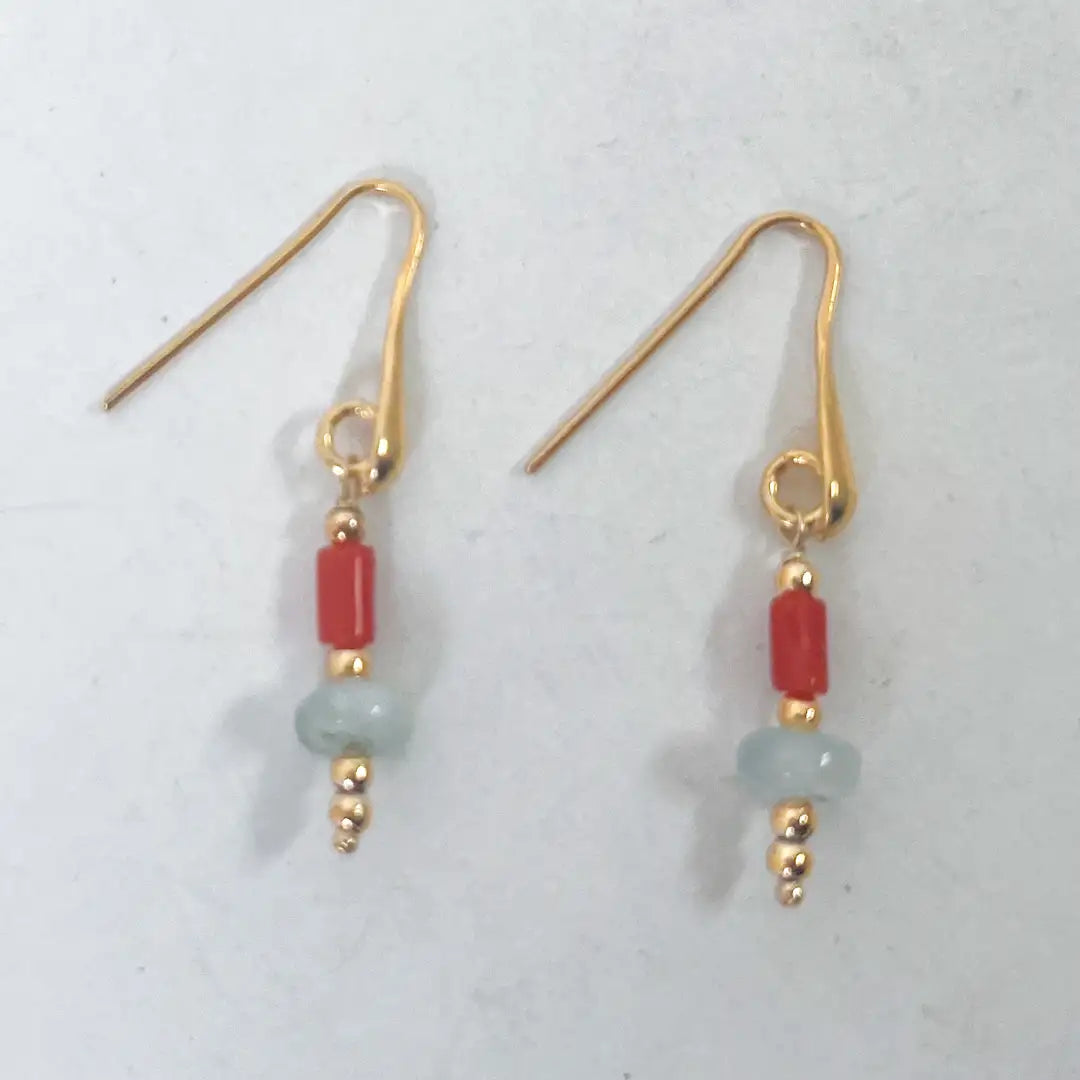 Silver Earrings with Precious Stones