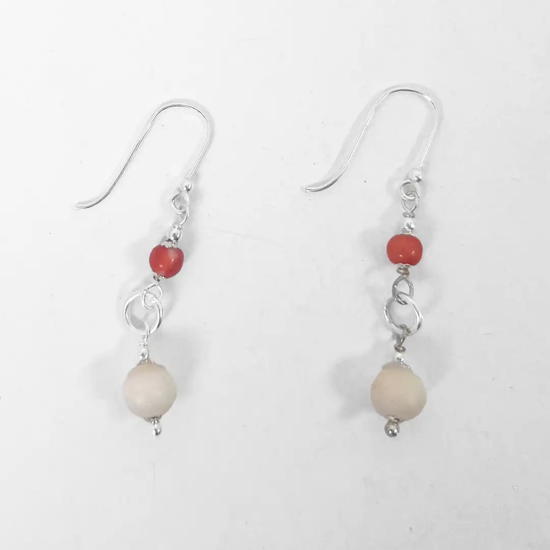 Fantasy Silver Earrings with Precious Stones