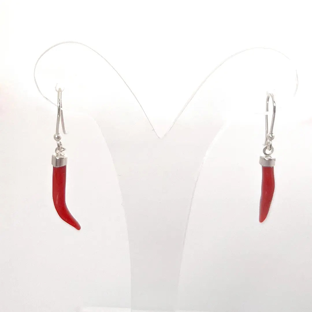 Horn Coral Earrings Lucky Charm