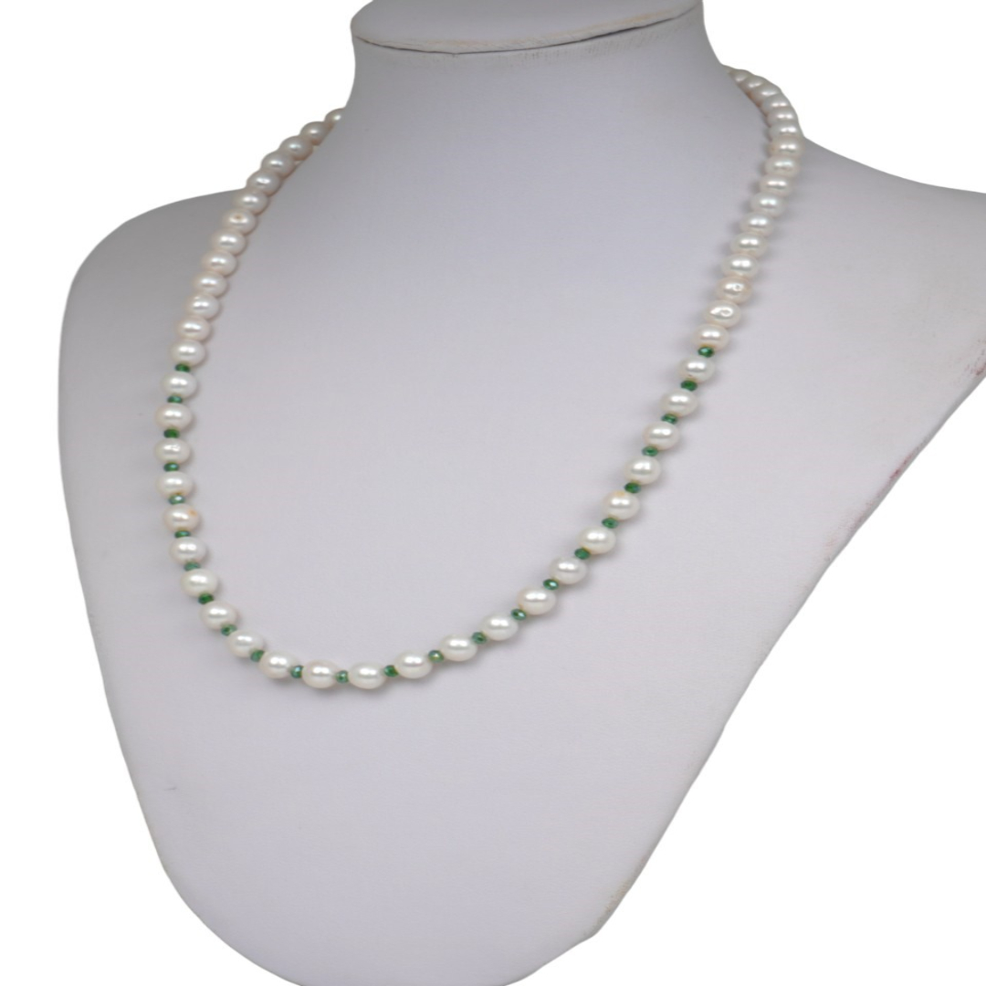 Collana in Perle Coltivate e Zirconi