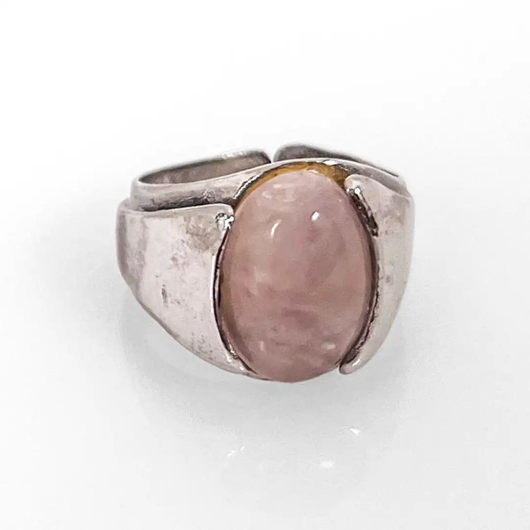 Silver Ring with Pink Stone 