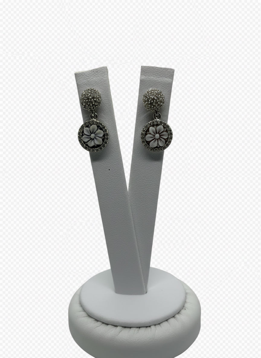 Orecchini in Cammeo incisione "Fiori"