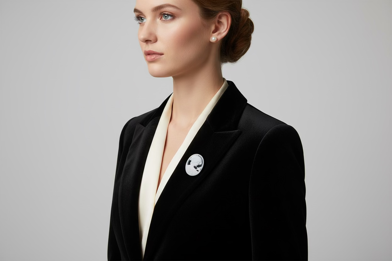 Cammeo Nudo in Agata incisione Profilo di Donna