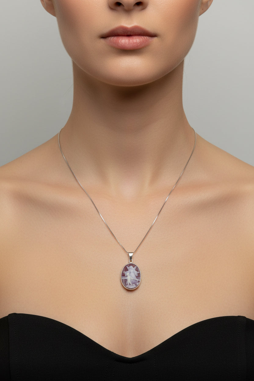 Pendente in Agata incisione "Angeli"