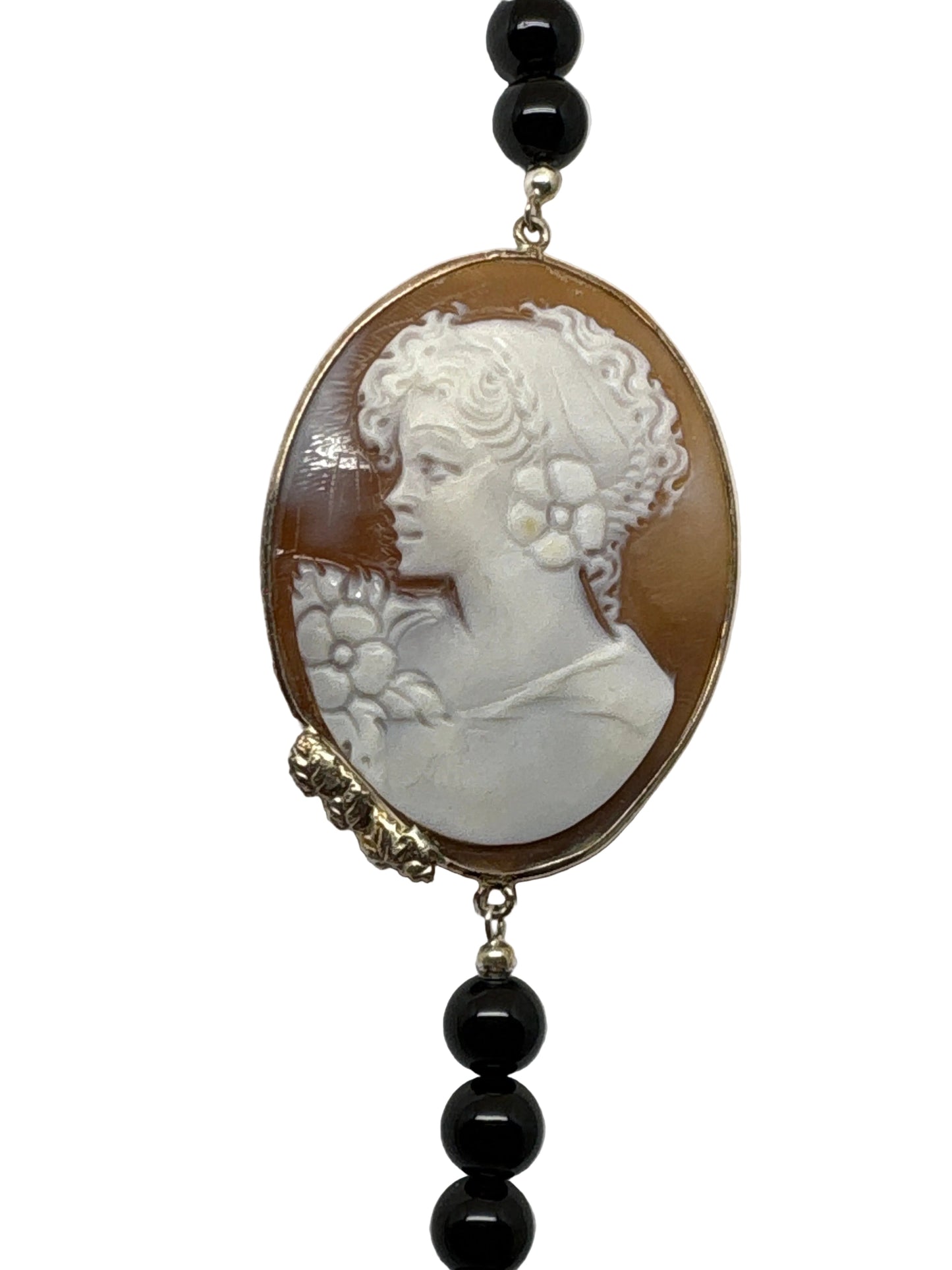 Collana in Agata e Cammeo incisione "Profilo di Donna"