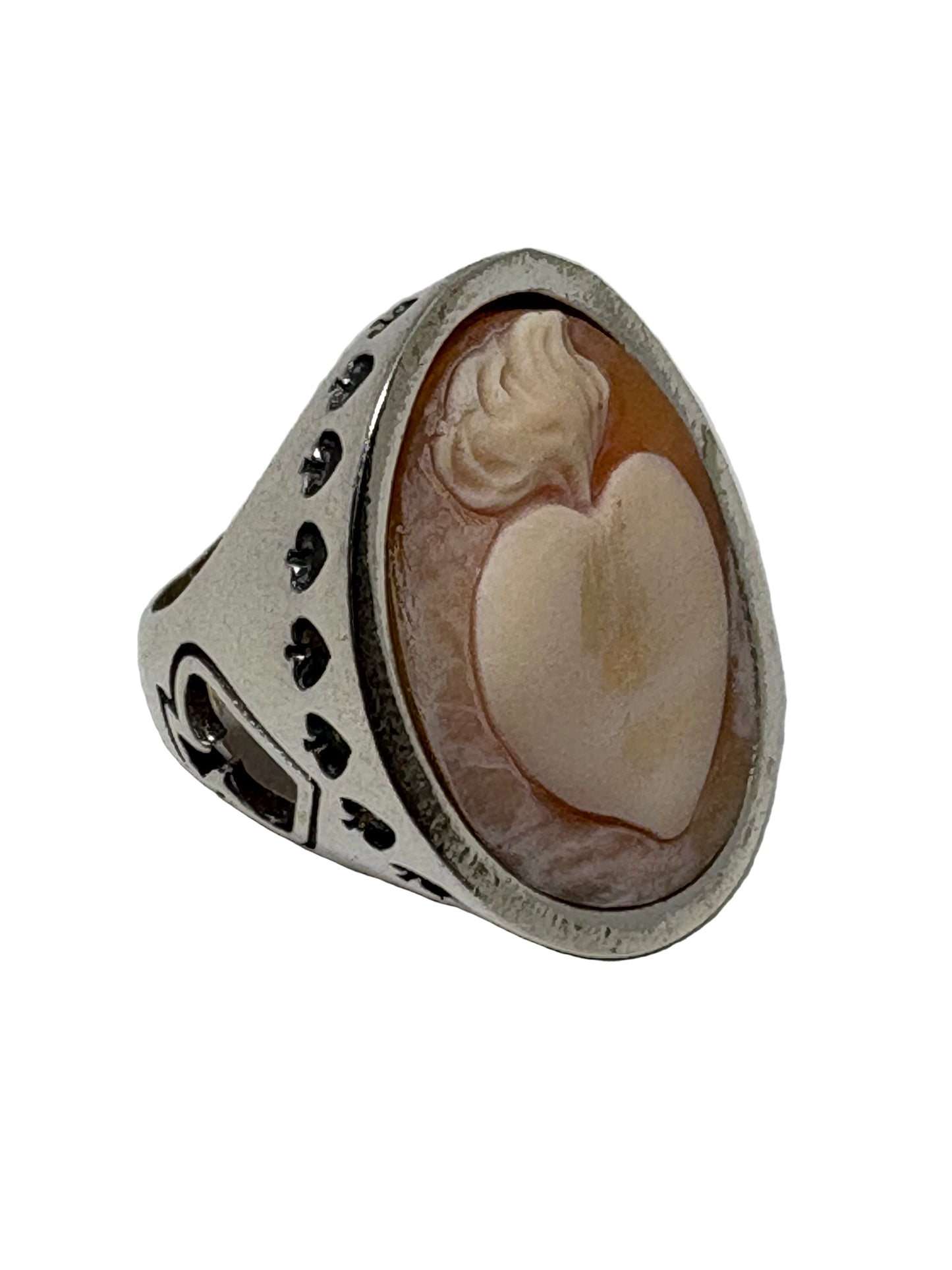 Anello in Cammeo Incisione "Cuore Sacro"