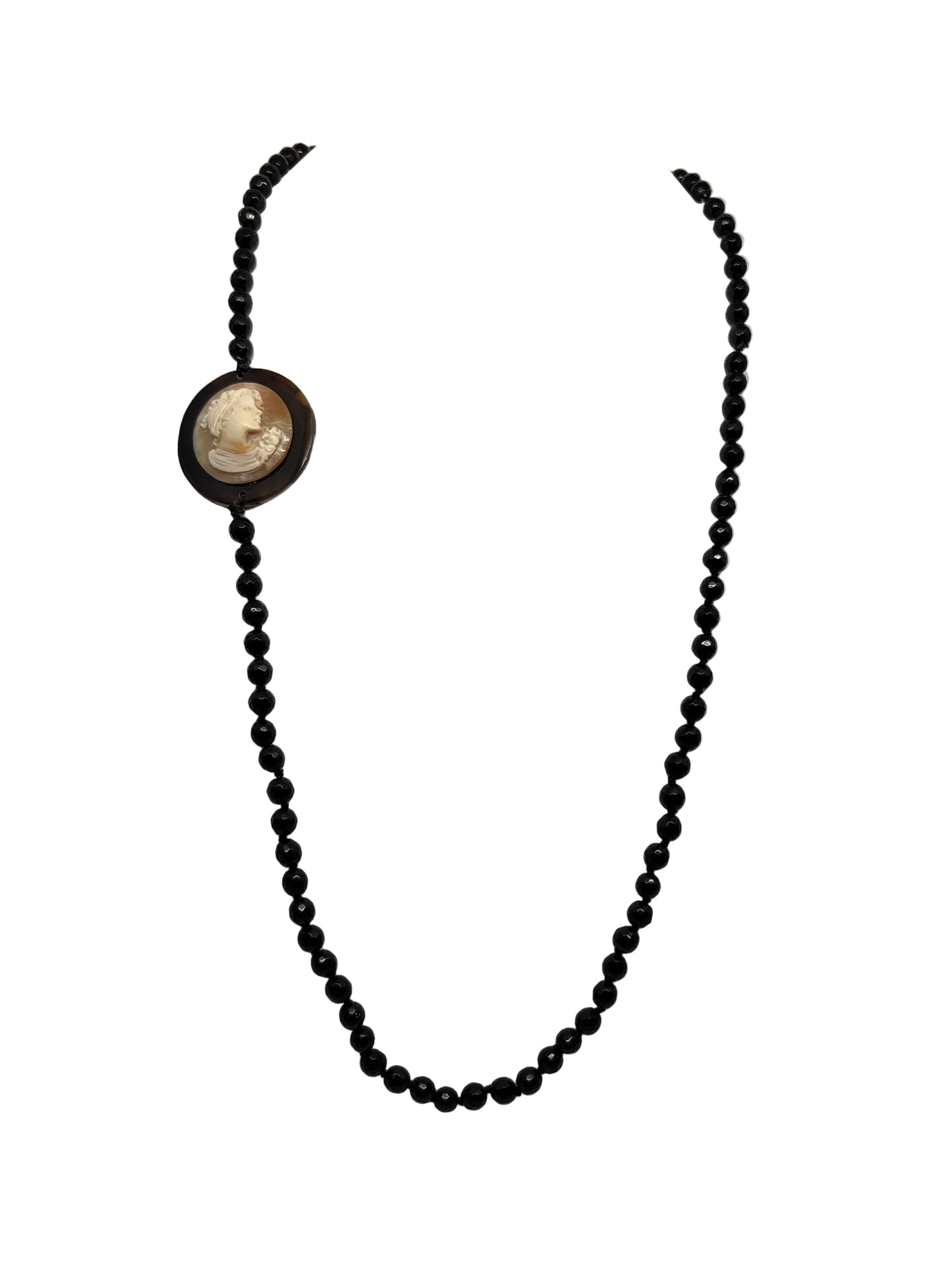 Collana in Agata e Cammeo incisione "Profilo di Donna"