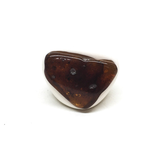 Amber stone ring