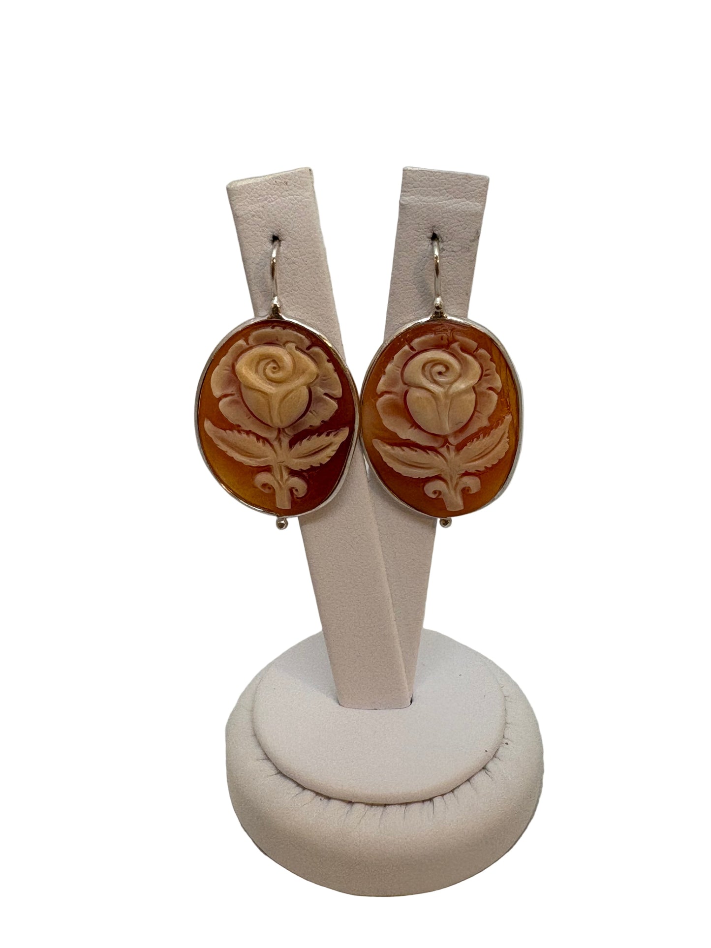 Orecchini in Cammeo incisione "Rosa"